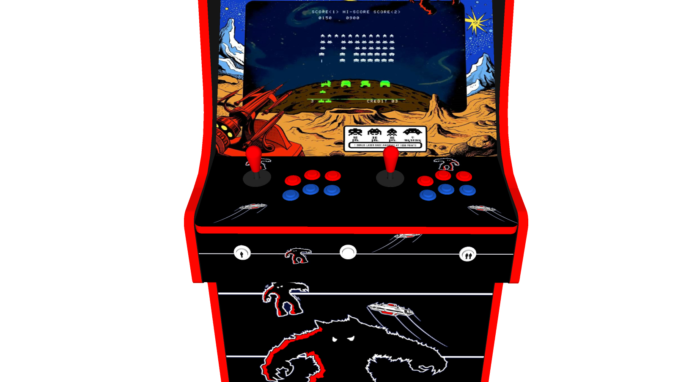 Classic Upright Arcade Machine - Space Invaders Theme Buttons - v2