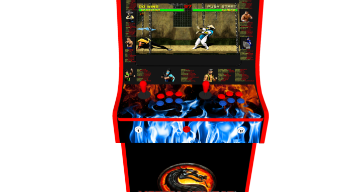 Classic Upright Arcade Machine - Mortal Kombat theme - Buttons v3.1