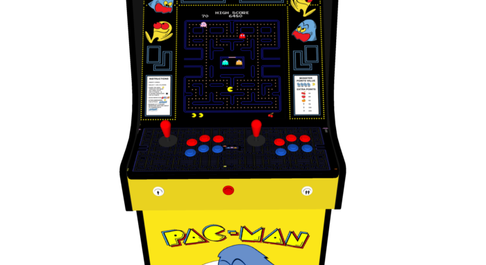 Classic Upright Arcade Machine - Original PacMan Theme - Buttons v2
