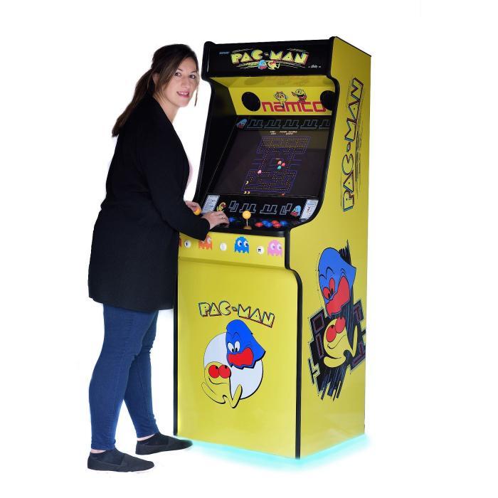 Classic Upright Arcade Machine - Original PacMan Yellow Theme - right playing