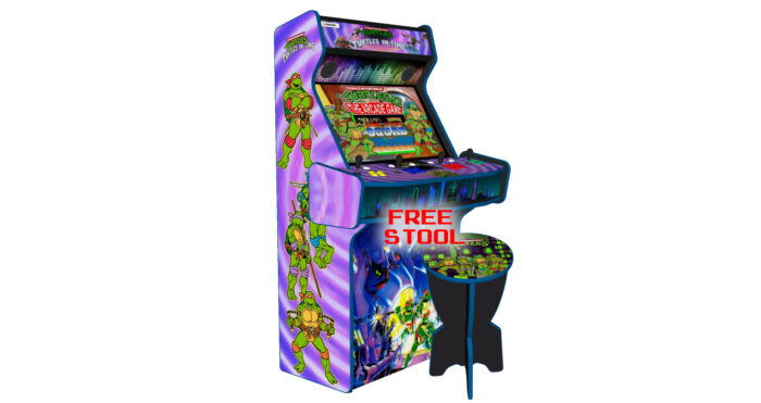 Teenage Mutant Ninja Turtles In Time TMNT Upright 4 Player Arcade Machine, 32 screen, 120w sub, 5000 games (5) - with free stool