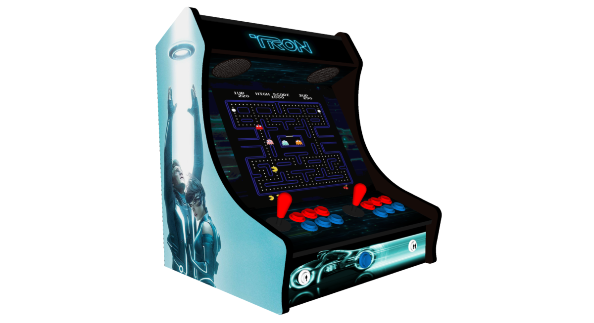 Retro Bartop Arcade Machine, Space TRON Art, 3000 Games, 24 Inch