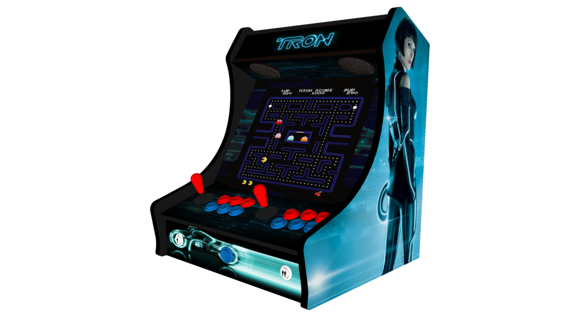 Retro Bartop Arcade Machine, Space TRON Art, 3000 Games, 24 Inch