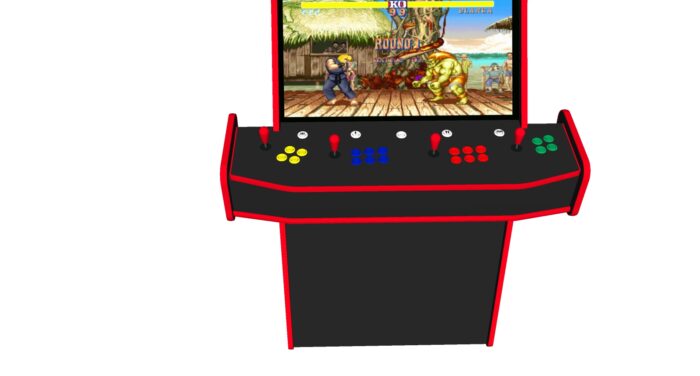 Multicade Retro Upright 4 Player Classic Arcade Machine, 120w sub, 32 inch, 15,000 games - controller