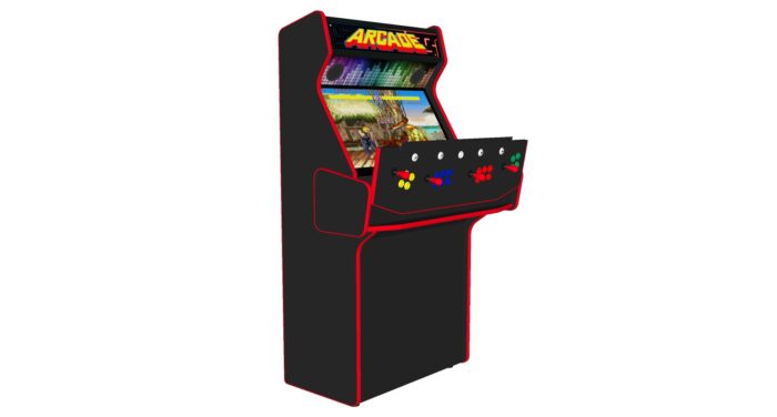 Multicade Retro Upright 4 Player Classic Arcade Machine, 120w sub, 32 inch, 15,000 games - open panel