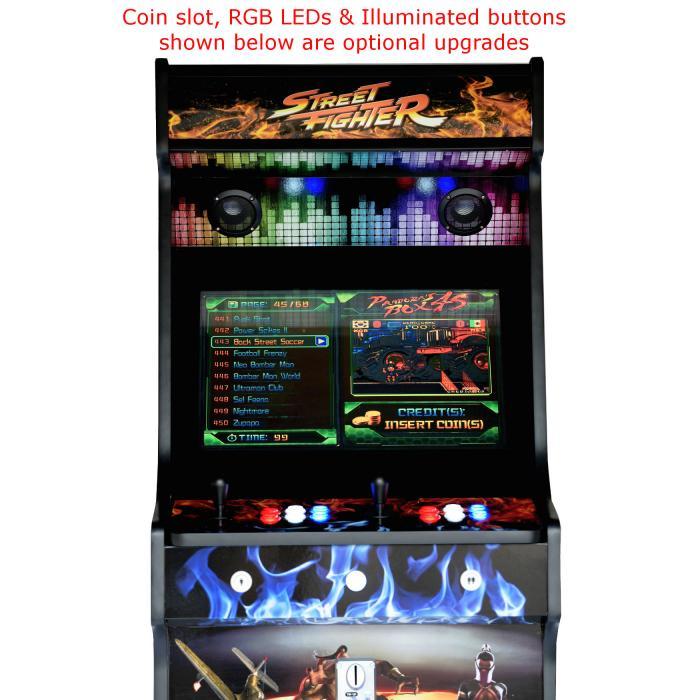 Classic-Upright-Arcade-Machine-Street-Fighter-Theme-With illuminated Buttons and Coin Slot 2 - middle