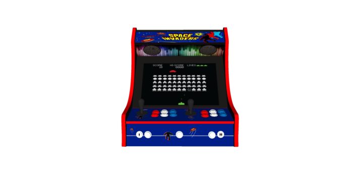 Classic Bartop Arcade - Space Invaders theme RetroPI with 15,000 games - black bezel - middle