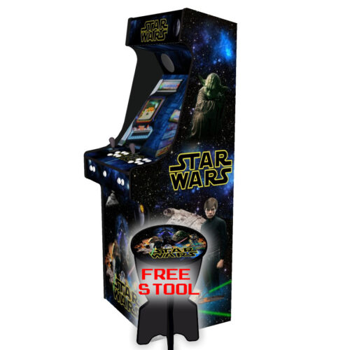 Star Wars Upright Arcade Machine, 15,000+ Games, 24 Inch Screen, Subwoofer, RGB LEDs RetroPI, American Style Classic White Buttons - Right