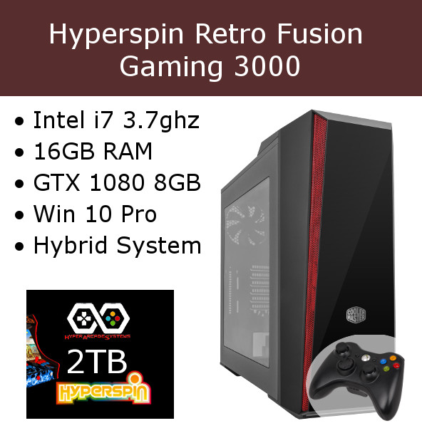 Hyperspin Preconfigured Gaming Machine – Retro Fusion 3000