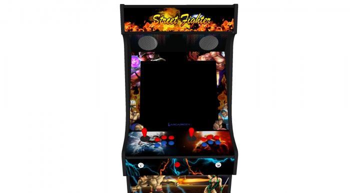 Classic Upright Arcade Machine - Street Fighter Theme v2 100w subwoofer 24 inch screen-left-middle