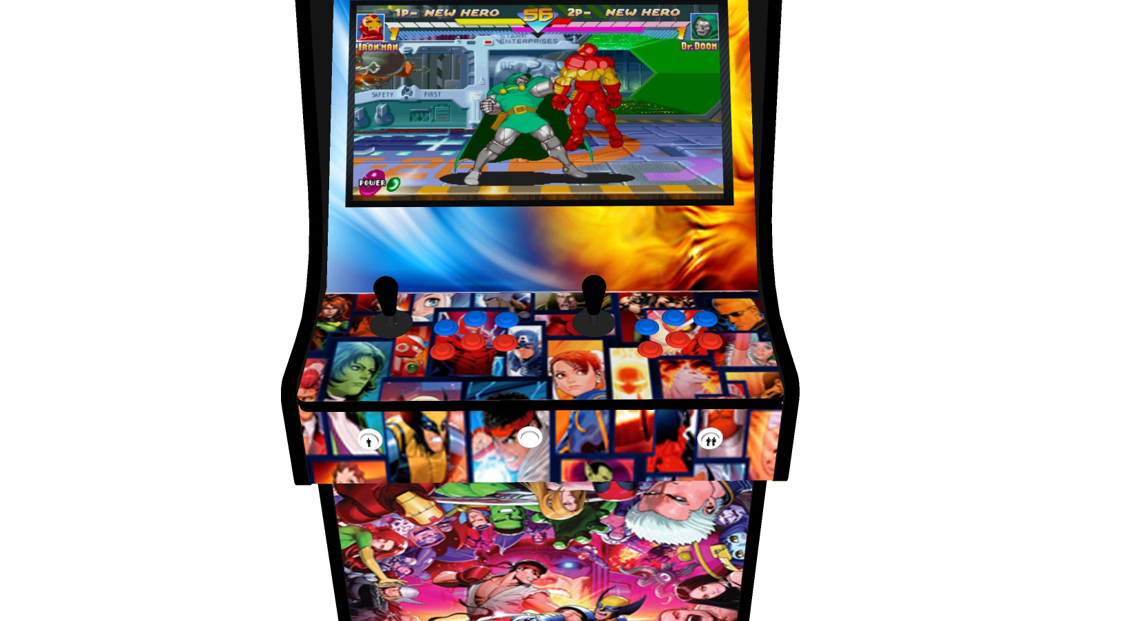 Marvel vs Upright Arcade 3000 Games, 100w Subwoofer