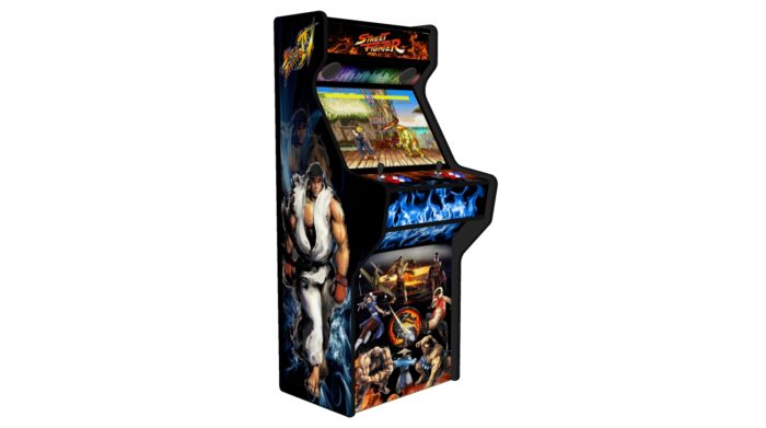 Street Fighter 27 Inch Upright Arcade Machine - American Style Joysticks - Black Tmold - Left