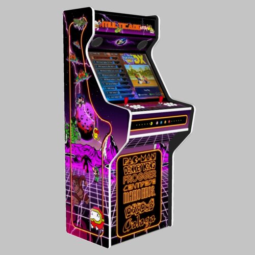 Multicade - 27 Inch Upright Arcade Machine - American Style Joysticks - white Tmold - Left