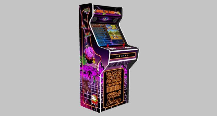 Multicade - 27 Inch Upright Arcade Machine - American Style Joysticks - white Tmold - Left