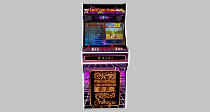 Multicade - 27 Inch Upright Arcade Machine - American Style Joysticks - white Tmold - Middle