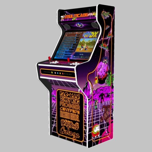 Multicade - 27 Inch Upright Arcade Machine - American Style Joysticks - white Tmold - Right