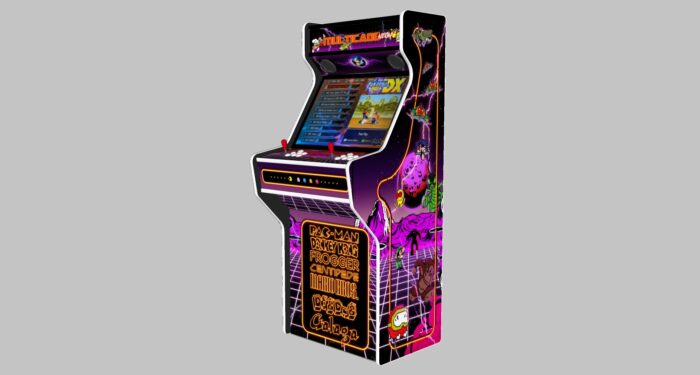 Multicade - 27 Inch Upright Arcade Machine - American Style Joysticks - white Tmold - Right