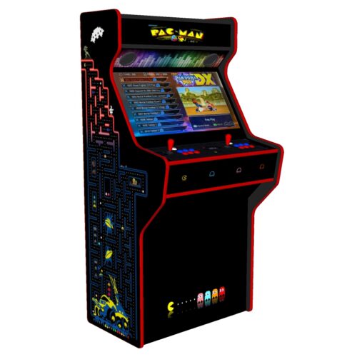 PacMan - 32 Inch Upright Arcade Machine - American Style Joysticks - Red Tmold - Left - 3btns