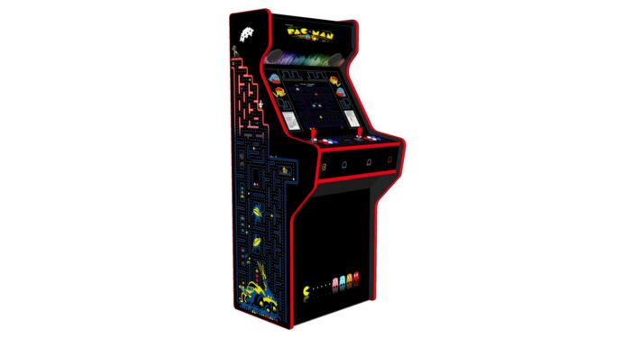 Pacman 27 Inch Upright Arcade Machine - American Style Joysticks - Red Tmold - Left