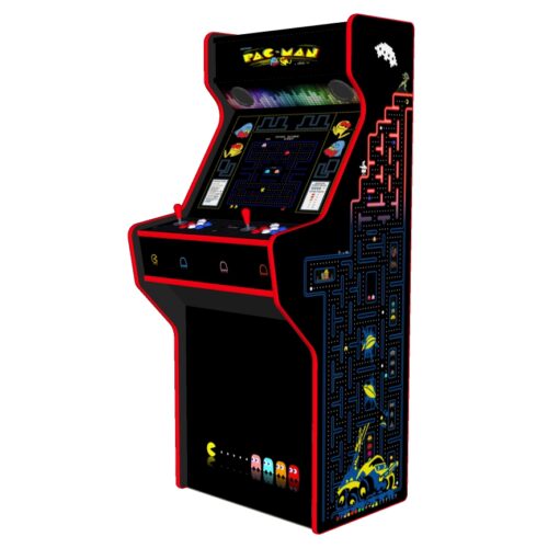 Pacman-27-Inch-Upright-Arcade-Machine-American-Style-Joysticks-Red-Tmold-Right-free-stool