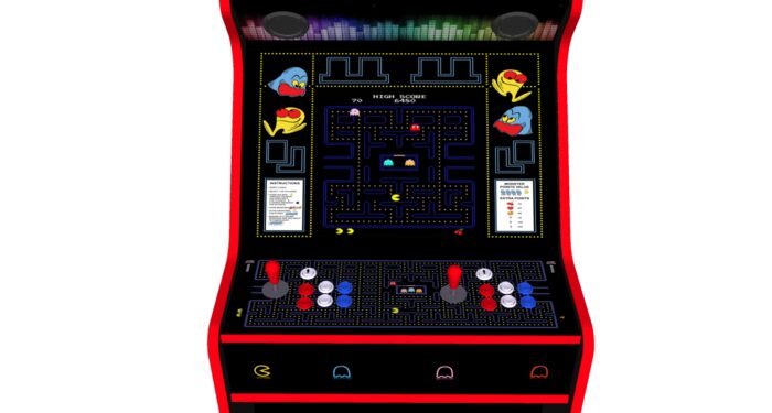Pacman 27 Inch Upright Arcade Machine - American Style Joysticks - Red Tmold - centre