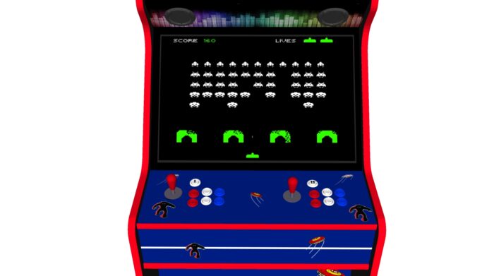 Space Invaders - 27 Inch Upright Arcade Machine - American Style Joysticks - Red Tmold - centre