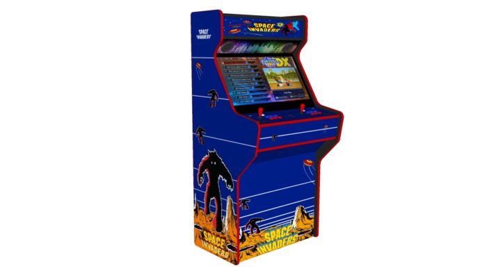 Space Invaders - 32 Inch Upright Arcade Machine - American Style Joysticks - Red Tmold - Left - 3btns