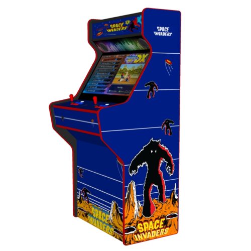 Space Invaders - 32 Inch Upright Arcade Machine - American Style Joysticks - Red Tmold - Right - 3btns
