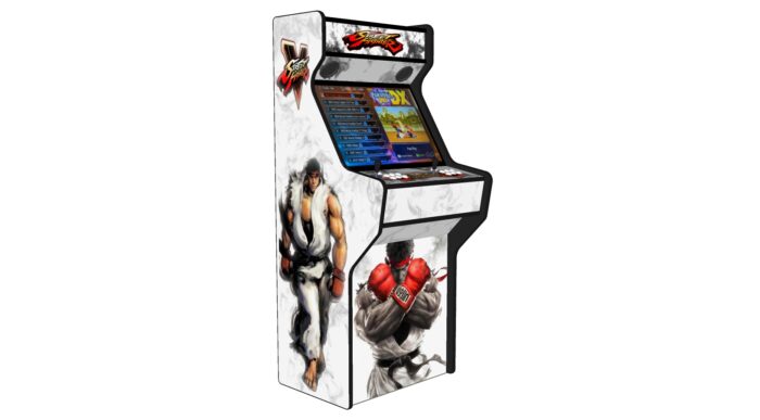 Street Fighter 5 - 27 Inch Upright Arcade Machine - American Style Joysticks - Red Tmold - Left