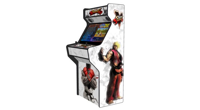 Street Fighter 5 - 32 Inch Upright Arcade Machine - American Style Joysticks - Black Tmold - Right 3btns