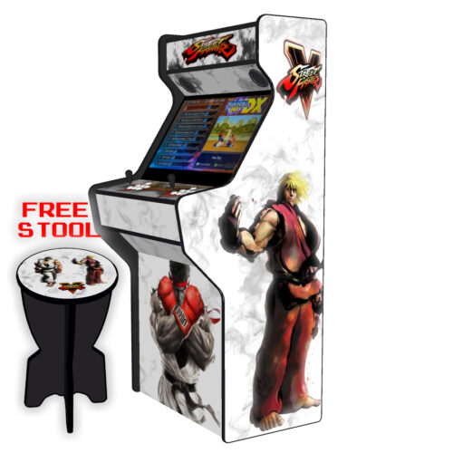 Street Fighter 5 - 32 Inch Upright Arcade Machine - American Style Joysticks - Black Tmold - Right 3btns