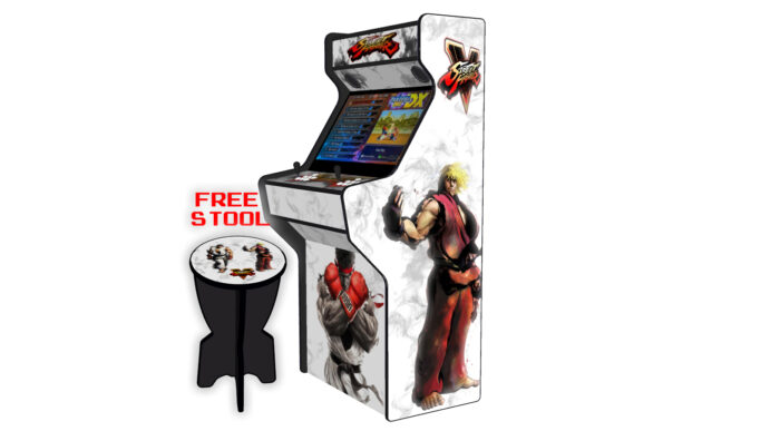 Street Fighter 5 - 32 Inch Upright Arcade Machine - American Style Joysticks - Black Tmold - Right 3btns
