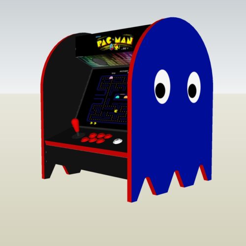 The PacMan Blue Ghost Bartop Arcade Machine - right