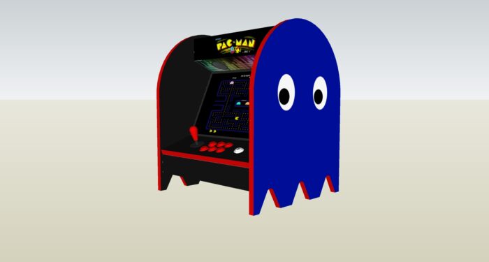The PacMan Blue Ghost Bartop Arcade Machine - right