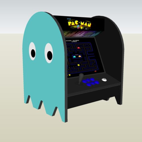 The PacMan Inky Ghost Bartop Arcade Machine - left