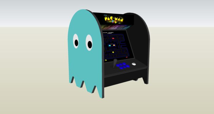 The PacMan Inky Ghost Bartop Arcade Machine - left