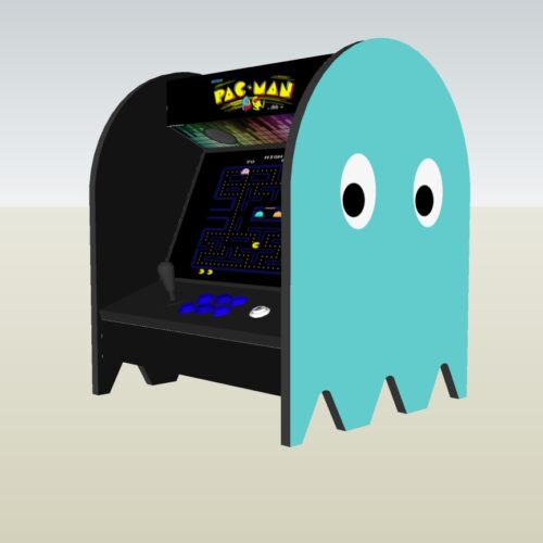 The PacMan Inky Ghost Bartop Arcade Machine - right