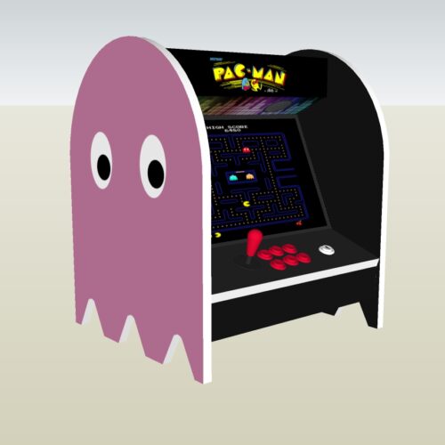 The PacMan Pinky Ghost Bartop Arcade Machine - left