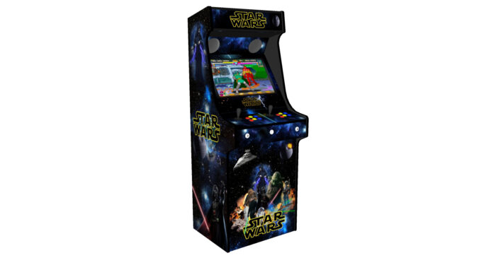 Classic-Upright-Arcade-Machine-Star-Wars-v2-Left-with-stool