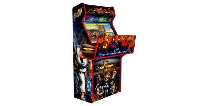Street Fighter Upright 4 Player Arcade Machine, 32 screen, 120w sub, 5000 games - open panel