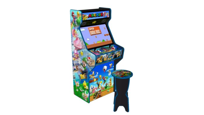 Super Mario Brothers upright arcade machine 27 inches - stool