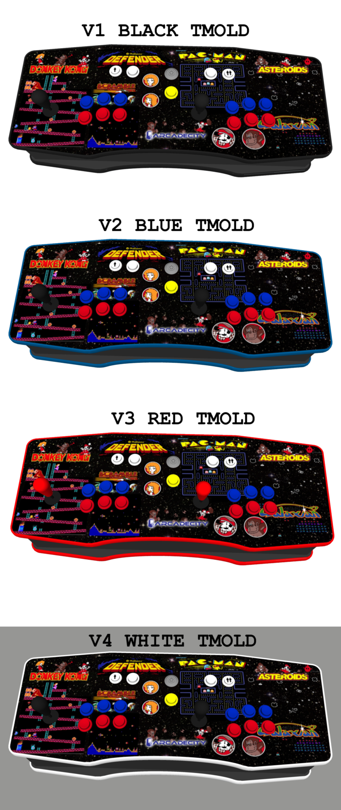 Multicade v1 Theme Home Arcade Console FightStick with 15,000 Games - top - 4 tmolds