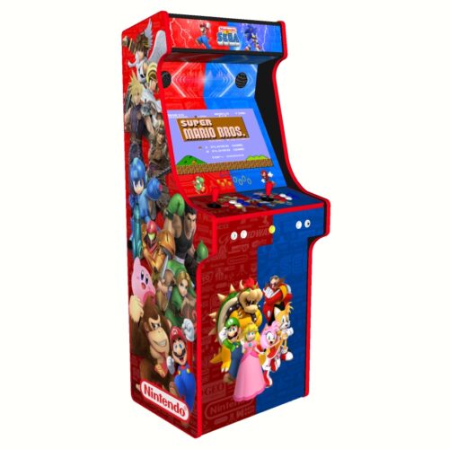 Nintendo vs Sega, Upright Arcade Cabinet, 3000 Games, 120w subwoofer, 24 inch screen -left
