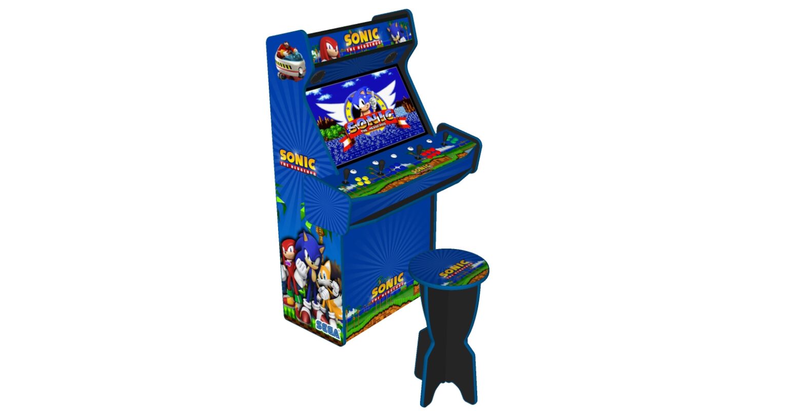 Sonic The Hedgehog Upright 4 Player Arcade Machine, 32" screen, 120w