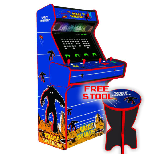 Space Invaders Upright 4 Player Arcade Machine, 32 screen, 120w sub, 5000 games (5) - with free stool