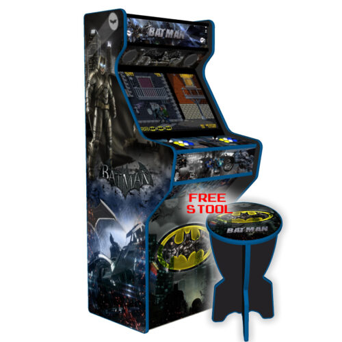 Batman 27 Inch full size arcade machine with 120w subwoofer, LEDs Underneath 7 - left-with-free-stool