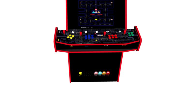 Pacman Black Upright 4 Player Arcade Machine, 32 screen, 120w sub, 5000 games (4) -controller