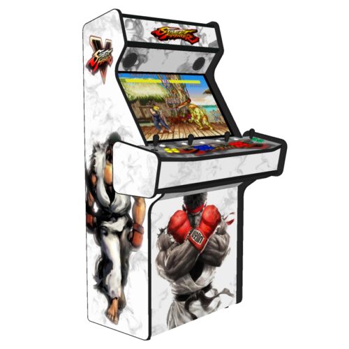 SF 5 White Upright 4 Player Arcade Machine, 32 screen, 120w sub, 5000 games (1) - left