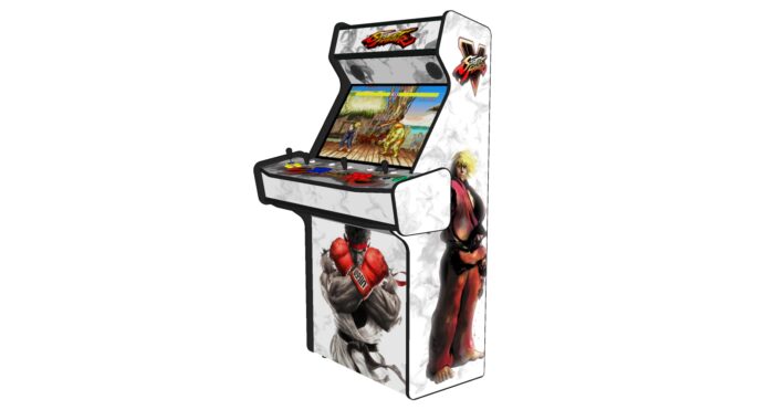 SF 5 White Upright 4 Player Arcade Machine, 32 screen, 120w sub, 5000 games (3) - right