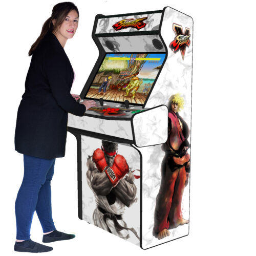SF 5 White Upright 4 Player Arcade Machine, 32 screen, 120w sub, 5000 games (7) - right - model